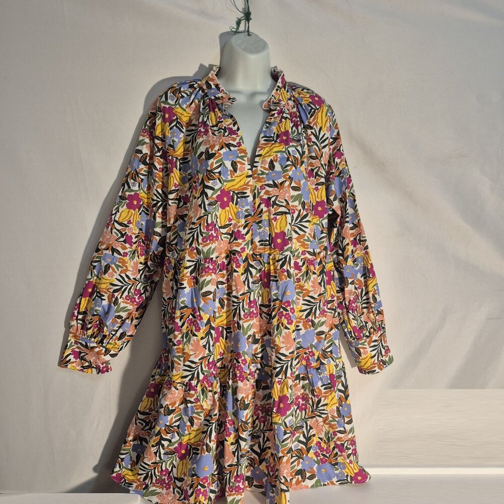 ELOQUII Elements casual cotton dress, roomy, Bright floral design in size 18/20